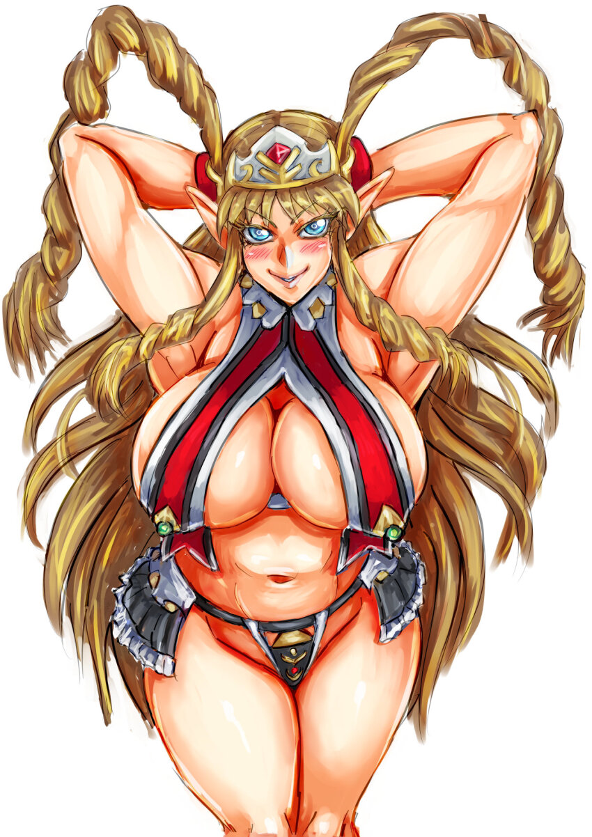 blonde_hair breasts highres huge_breasts long_hair neige_hausen solo super_robot_wars super_robot_wars_og_saga_mugen_no_frontier super_robot_wars_og_saga_mugen_no_frontier_exceed
