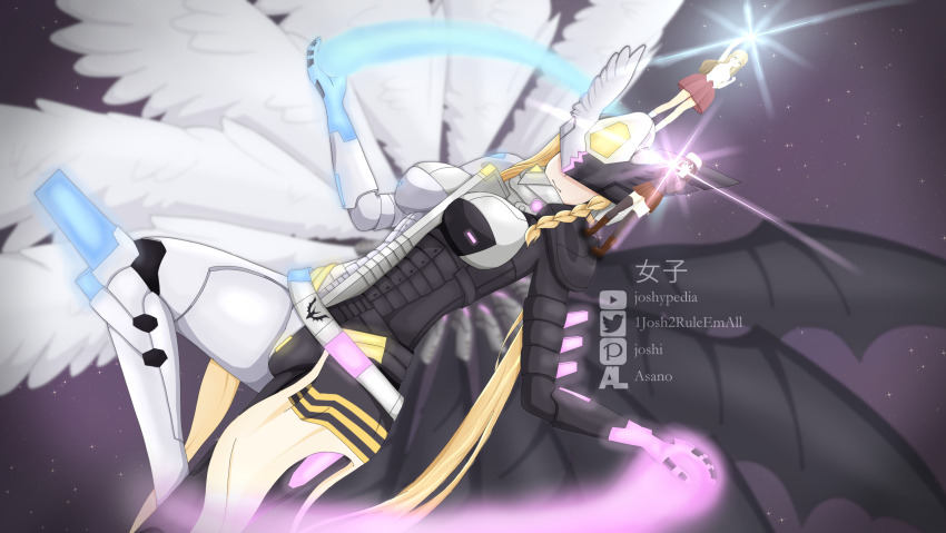 armor covered_eyes digimon digimon_(creature) fusion highres long_hair mask mastemon wings