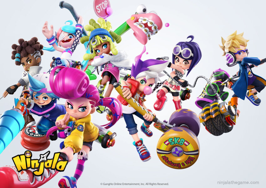 3d 4boys 4girls absurdly_long_hair ahoge anime_coloring ankle_boots aqua_eyes aqua_hair artist_request asymmetrical_hair backwards_hat badge ball bandaid bandaid_on_face bandaid_on_nose baseball_cap basketball_(object) belt belted_jacket belted_shorts berecca_(ninjala) bike_shorts black_boots black_bridal_gauntlets black_collar black_gloves black_outline black_pants black_shirt black_shorts black_undershirt blonde_hair blowing_bubble_gum blowing_bubbles blue-framed_eyewear blue_boots blue_coat blue_eyes blue_hairband blue_hood blue_hoodie blue_pants blue_pupils blue_shirt blue_shoes blue_shorts blue_sleeves blunt_bangs bolt_action boots braces breast_pocket bridal_gauntlets brown_boots brown_hair burton_(ninjala) buttons checkered_flag checkered_print chewing_gum child clenched_hand closed_mouth clothes_down coat collar collared_coat collared_jacket collared_shirt collared_vest commentary company_name copyright_name copyright_notice dark-skinned_female dark-skinned_male dark_skin denim denim_shorts drawstring dreadlocks drill drill_beast emma_(ninjala) english_commentary english_text everyone extreme_motor eyelashes eyepatch eyewear_on_head facial_scar fake_teeth fingerless_gloves flag flame_print flat_chest freckles frown fur-trimmed_jacket fur_trim glasses gloves green_hair grey_sleeve_cuffs grin gun hair_ornament hair_tie hairband hairclip half_updo hands_in_pockets happy hat headphones high_collar holding holding_pole holding_weapon hood hood_down hooded_shirt hoodie horizontal-striped_sleeves horizontal-striped_thighhighs impossible_hair ippon_katana iron_noise jacket jane_(ninjala) jeans kappei_(ninjala) kinky_hair knee_boots kuji-in lace-up_boots lapels leather leather_gloves logo_print long_hair long_mouth long_shirt long_sidelocks long_sleeves looking_at_viewer looking_to_the_side lucy_(ninjala) medical_eyepatch multicolored_coat multicolored_hair multicolored_jacket multicolored_shoes multiple_boys multiple_girls ninja_yo-yo ninjala nose notched_lapels o-ring official_art one_eye_covered open_clothes open_jacket open_mouth orange_sleeves outline padded_vest pants pants_rolled_up pantyhose parted_bangs parted_hair partially_open_jacket pin pink_belt pink_hair pink_shirt pink_thighhighs platform_boots pocket pole pompadour ponytail pop_eye popped_collar print_jacket print_shirt print_shoes print_sleeves puffy_long_sleeves puffy_shorts puffy_sleeves purple_thighhighs race_queen red_belt red_boots ribbed_sweater road_sign ron_(ninjala) scar scar_on_cheek scar_on_face scrap_saber semi-rimless_eyewear serious shiny_footwear shirt shoe_soles shoes short_hair short_shorts short_sleeves shorts shuriken_print sidecut sidelocks sign simple_background single_bare_arm single_fishnet_armwear single_fishnet_legwear single_leg_pantyhose single_sleeve sk8_hammer skinny skull_print sleeveless sleeveless_jacket sleeveless_shirt sleeves_rolled_up smile sneakers soles solo speaker spiked_hair_ornament star_(symbol) star_print stop_sign streaked_hair streetwear striped_clothes striped_shorts striped_sleeves striped_wristband sunglasses sweater swept_bangs teeth text_print thick_eyebrows thigh_boots thighhighs tongue tongue_out torn_clothes torn_shorts triangle_print twintails two-sided_coat two-sided_fabric two-sided_jacket two-tone_coat two-tone_hair two-tone_jacket two-tone_shirt two-tone_shoes undercut undershirt unworn_jacket unzipped upper_teeth_only v-shaped_eyebrows van_(ninjala) very_long_hair vest weapon wheel white-framed_eyewear white_background white_coat white_hair white_hat white_jacket white_pantyhose white_shirt white_shoes white_sleeve_cuffs white_sleeves wrestling_boots wristband x_hair_ornament yellow_eyes yellow_jacket yellow_shoes yellow_sleeve_cuffs zipper zipper_pull_tab