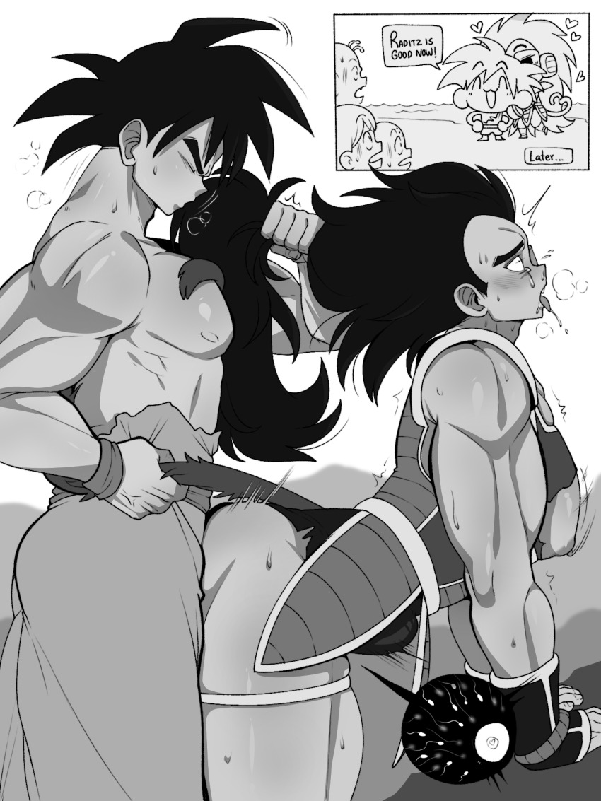 1cuntboy 1girl 4boys ass bara blush brothers bulma cleavage_cutout clothing_cutout cuntboy cuntboy_penetrated cuntboy_with_male dragon_ball dragonball_z fertilization grabbing_another&#039;s_hair highres holding_another&#039;s_hair incest kuririn large_pectorals long_hair monochrome multiple_boys muscular niusesabe ovum pectorals piccolo pussy raditz reverse_newhalf_with_male saiyan sex siblings son_goku stomach_bulge tail tail_pull tears tongue tongue_out topless_male torn_clothes vaginal very_long_hair yaoi