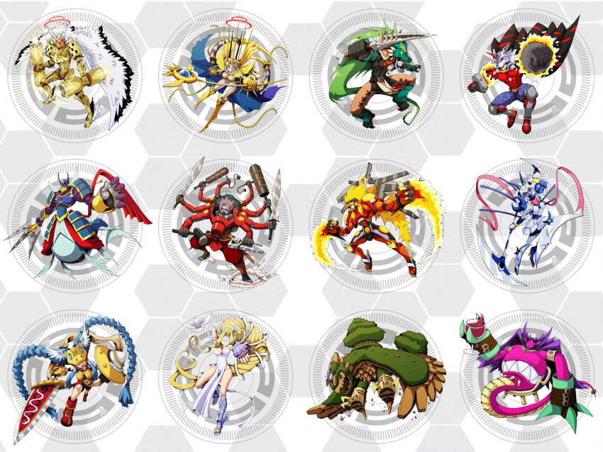 apollomon armor bacchusmon bird blindfold blonde_hair blue_eyes braid ceresmon circle covered_eyes crescent_moon d_sandy dianamon digimon digimon_(creature) forest gloves grass hotan_(digimon) junomon jupitermon long_hair marsmon mask mercurymon minervamon moon nature neptunemon olive_(digimon) olympos_xii short_hair venusmon very_long_hair vulcanusmon wings