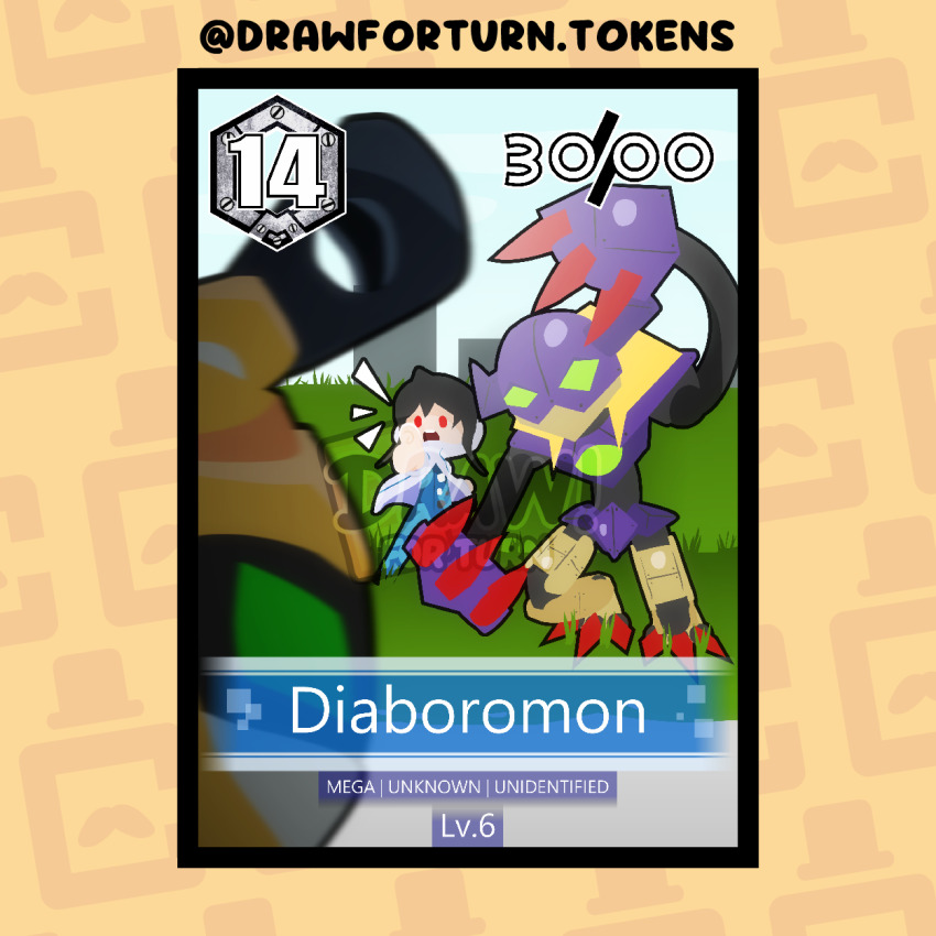 claws diablomon digimon digimon_(creature) green_eyes highres medarot medarot_(robot) metabee robot sanada_arata