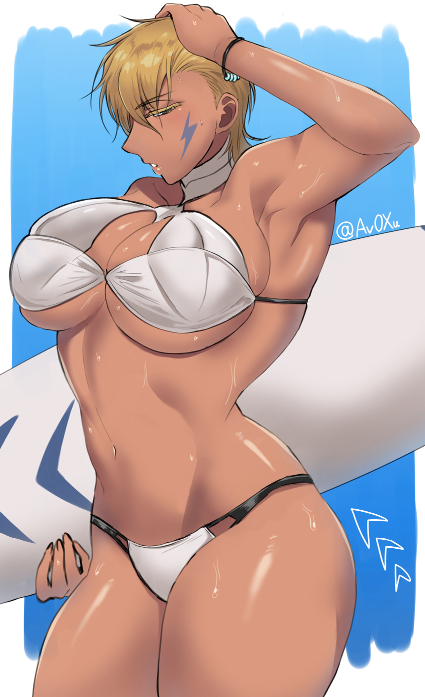 1girl absurdres bikini bleach breasts dark-skinned_female dark_skin espada highres large_breasts nijiran_(av0xu) swimsuit tier_harribel