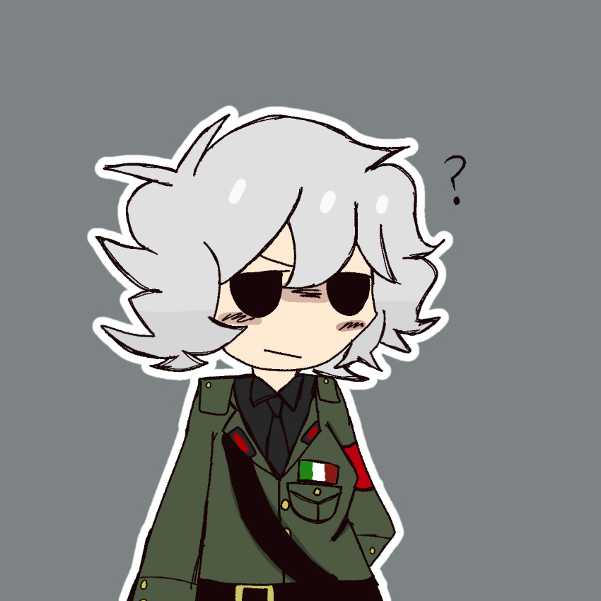 &gt;:( ? angry bad_id bad_twitter_id benito_mussolini cosplay fascist highres italian_army italian_flag looking_at_viewer military_uniform non-web_source parody sabitsuki style_parody tacoman_(style) v-shaped_eyebrows