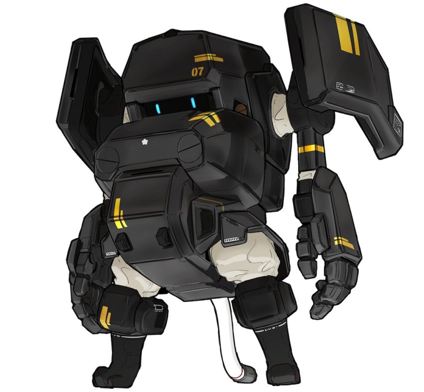 blue_eyes cavico_models jgsdf_type_07_tank_nacchin looking_ahead mecha military moi_moi7 no_humans official_art open_hands original robot solo standing third-party_source white_background wire