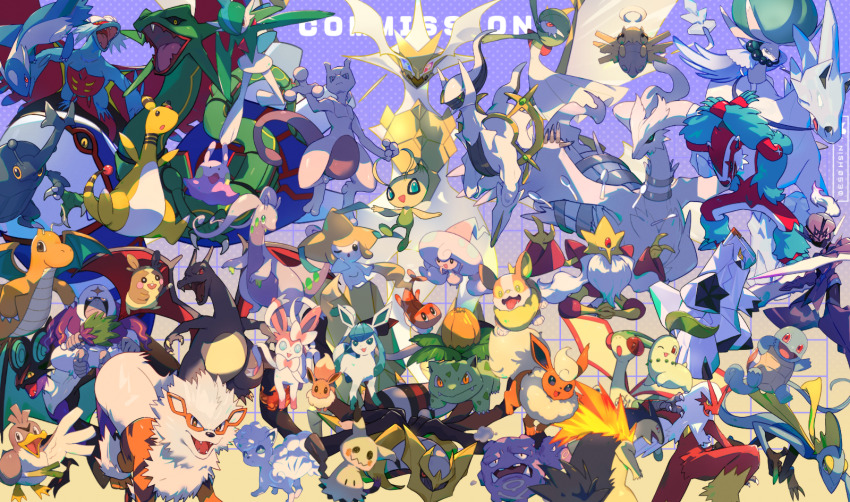 alakazam alolan_form alolan_vulpix alternate_color ampharos arcanine arceus blaziken blue_eyes brown_eyes calyrex calyrex_(rider) celebi ceruledge charizard chikorita closed_mouth commentary commission dragonite duraludon eevee english_commentary fangs fangs_out farfetch&#039;d flareon flygon gallade gardevoir gen_1_pokemon gen_2_pokemon gen_3_pokemon gen_4_pokemon gen_5_pokemon gen_6_pokemon gen_7_pokemon gen_8_pokemon giratina giratina_(origin) glaceon glastrier goodra goomy hattrem heracross highres hsin inteleon ivysaur jirachi kyogre latios legendary_pokemon mega_alakazam mega_pokemon mewtwo mimikyu morpeko morpeko_(full) mythical_pokemon necrozma necrozma_(ultra) nintendo no_humans noivern obstagoon one_eye_closed open_mouth orange_eyes oranguru pokemon pokemon_(creature) rayquaza red_eyes reshiram riding riding_pokemon roaring_moon shedinja shiny_pokemon smile spoon squirtle sylveon tatsugiri tatsugiri_(curly) tongue tongue_out typhlosion weezing yamper