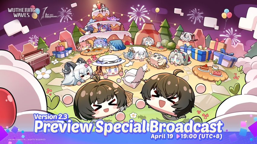 &gt;_&lt; :d @_@ abby_(wuthering_waves) aerial_fireworks ahoge anniversary balloon black_flower black_hair black_horns blake_bloom_(wuthering_waves) blonde_hair blue_eyes blue_flower blue_veil bow box brant_(wuthering_waves) cake cake_slice calcharo_(wuthering_waves) camellya_(wuthering_waves) cantarella_(wuthering_waves) carlotta_(wuthering_waves) cartethyia_(wuthering_waves) celebration closed_eyes commentary crown_of_thorns cup curled_horns donut english_commentary english_text female_rover_(wuthering_waves) fireworks flower food gift gift_box grey_hair hair_bow hair_flower hair_ornament hair_ribbon hairband hat headdress heterochromia highres horns jinhsi_(wuthering_waves) logo long_hair looking_through_scope male_rover_(wuthering_waves) multicolored_hair no_humans official_art open_mouth phoebe_(wuthering_waves) pink_bow pink_eyes pink_hair pink_hairband purple_hair radio ribbon roccia_(wuthering_waves) rover_(wuthering_waves) shorekeeper_(wuthering_waves) sleeping smile spyglass tacet_mark_(wuthering_waves) teacup tricorne twintails two-tone_hair veil white_hair white_hat worried wuthering_waves yellow_eyes yellow_ribbon zani_(wuthering_waves) zzz