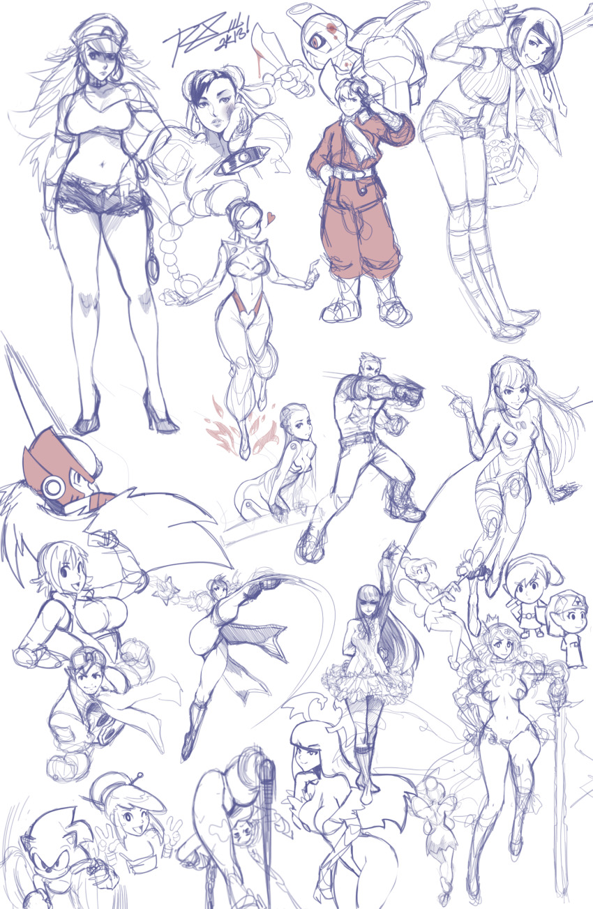 6+boys 6+girls android bad_id bad_tumblr_id boots bracelet breasts bridgeless_bra bruise bun_cover cammy_white capcom character_request chibi chun-li cleavage code_of_princess collage darkstalkers double_bun earrings edward_fokker emilie_de_rochefort fairy fairy_wings final_fantasy final_fantasy_vii final_fight food goggles goggles_on_head hair_bun hair_over_one_eye hairpods harem_pants hat helmet highres hoop_earrings injury interface_headset_(evangelion) jewelry kazama_asuka knee_boots link materia mecha_pilot_suit medium_breasts mega_man_(series) mega_man_zero_(series) monochrome morrigan_aensland multiple_boys multiple_girls neon_genesis_evangelion nintendo pants peaked_cap plugsuit_(evangelion) poison_(final_fight) power_stone princess_zelda robaato rouge_(power_stone) salute short_shorts shorts shuriken sketch solange_blanchefleur_de_luxe sonic_(series) sonic_the_hedgehog souryuu_asuka_langley spiked_bracelet spikes steamed_bun street_fighter tekken the_legend_of_zelda tinker_bell_(disney) walt_disney&#039;s_peter_pan weapon wings yuffie_kisaragi zero_(mega_man)