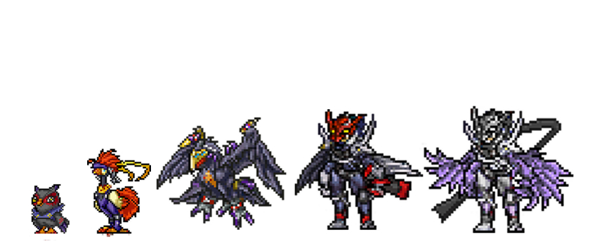 1boy absurdres digimon digimon_(creature) evolutionary_line falcomon_(digimon_savers) highres male_focus peckmon ravmon ravmon_burst_mode solo yatagaramon