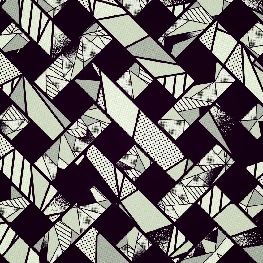 abstract black_background commentary_request greek_commentary halftone highres lattice machigami_yoh monochrome no_humans original