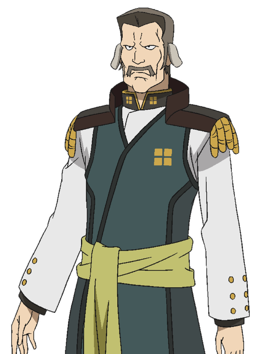 1boy absurdres animal_ears aquaplus black_gloves bokoinante brown_hair closed_mouth cowboy_shot facial_hair gloves highres long_sleeves musctache nakata_masahiko official_art solo standing transparent_background utawarerumono utawarerumono:_futari_no_hakuoro utawarerumono:_itsuwari_no_kamen white_fox_(company)