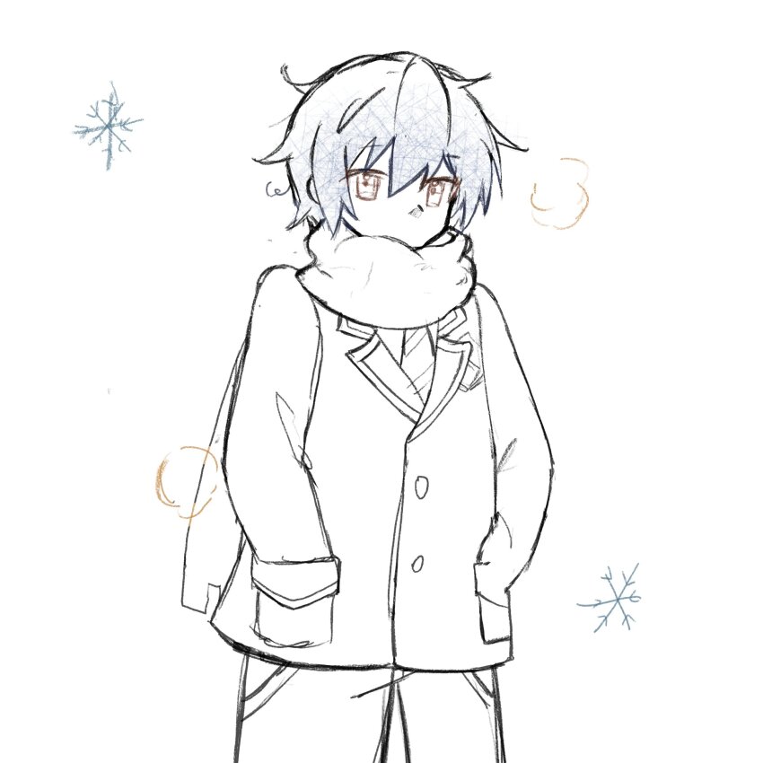 1boy date_a_live highres itsuka_shidou male_focus monochrome n.(pl) school_uniform short_hair
