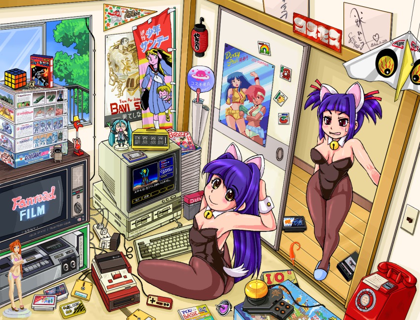00s 1980s_(style) 2girls animal_costume animal_ears annotated annotation_request antique_phone aoshima_bunka_kyouzai ass autumn_leaves bavi_stock bedroom bell betamax bigfoot_(combat_armor) bikkuriman blue_hair board_game bromry_eyevan_dt-2 brown_legwear cameo cat_ears cat_tail chaos_angels clock code commentary_request computer computer_keyboard controller corded_phone cosmo_hoshimaru cutter_lightan desert_gunner dirty_pair door dougram drinking_bird energy_gun famicom famicom_disk_system fanroad figure flag flip_clock floppy_disk from_above fusuma game_&amp;_watch game_cartridge game_console game_controller goodsmile_company gyroscope hair_intakes hair_ribbon hand_fan hatsune_miku hudson_shooting_watch jingle_bell kei_(dirty_pair) keyboard kittysuit lantern leaf light_switch long_hair looking_back lum lyrical_nanoha magazine_(object) mahou_shoujo_lyrical_nanoha_strikers maple_leaf md5_mismatch messy_room model model_kit monitor multiple_girls nanashi&#039;s_elder_sister_(bunny) nanashi_(bunny) nanashi_mushi nec_pc-8801 nendoroid nintendo nontraditional_playboy_bunny oldschool open_door original otaku otaku_room ougon_senshi_gold_lightan pantyhose paper_fan payphone pc-8801 pennant phone poster_(medium) poster_(object) power_strip programming_(topic) rabbit_costume ray_gun red_eyes retro_artstyle revision ribbon robodacchi room rotary_phone rubik&#039;s_cube shikishi_(object) shogi side_ponytail sky sliding_doors slippers sony spring_onion sticker sweatdrop swimsuit tail taiyou_no_kiba_dougram takamachi_nanoha tatami television ten_(urusei_yatsura) tengu tondera_house_no_daibouken toy translated tree uchiwa urusei_yatsura vehicle videocassette videocassette_recorder vocaloid walk-in watch weapon wide_hips window yamabushi_tengu yellow_eyes yuri_(dirty_pair) zunou_senkan_galg