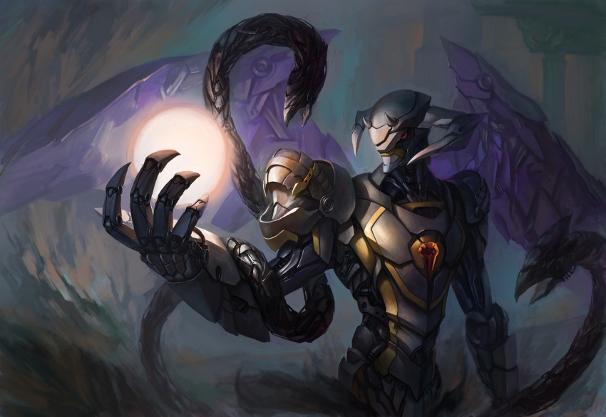 claws digimon digimon_(creature) dynasmon highres horns royal_knights solo wings