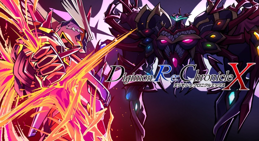 blue_eyes digimon digimon_(creature) energy fire green_eyes highres looking_at_another ogudomon ogudomon_x-antibody oridigi ragnalordmon red_eyes sharp_teeth teeth x-antibody yellow_eyes