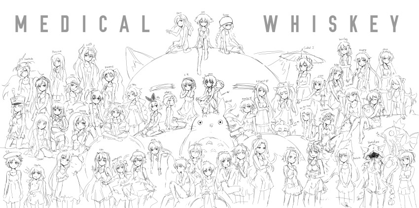 10s 6+girls absurdres ahoge aisaka_taiga alicia_testarossa amami_haruka annotation_request ano_hi_mita_hana_no_namae_wo_bokutachi_wa_mada_shiranai. asuna_(sao) binbougami_ga! bishoujo_senshi_sailor_moon blazblue borrowed_character breasts burn_scar c.c. character_request cheese-kun chibi_usa chitanda_eru code_geass commentary crossover cynthia_(pokemon) disgaea facial_mark fate/extra fate_(series) fiend_(juniper&#039;s_knot) flat_chest futaba_anzu gen_1_pokemon gigantic_breasts greyscale guilty_crown hair_over_one_eye headphones highres honma_meiko hyouka idolmaster idolmaster_(classic) idolmaster_cinderella_girls ikezawa_hanako illyasviel_von_einzbern juniper&#039;s_knot k-on! katanagatari katawa_shoujo long_hair low_twintails lyrical_nanoha madotsuki magikarp mahou_shoujo_lyrical_nanoha makai_senki_disgaea_4 messy_hair momiji_(binbougami_ga!) monochrome monogatari_(series) mononoke_hime multiple_crossover multiple_girls musubi nero_claudius_(fate) nero_claudius_(fate/extra) nintendo original oshino_shinobu pas_(paxiti) pleinair pokemon pokemon_(creature) pokemon_bw2 sakuraba_himari_(magister) san_(mononoke_hime) saya_(saya_no_uta) saya_no_uta scar sekirei shiratama_liliana_(magister) sketch sword_art_online tainaka_ritsu taokaka togame tonari_no_totoro toradora! totoro triangular_headpiece tsugumi_(guilty_crown) twintails uboa yume_nikki yuzuriha_inori