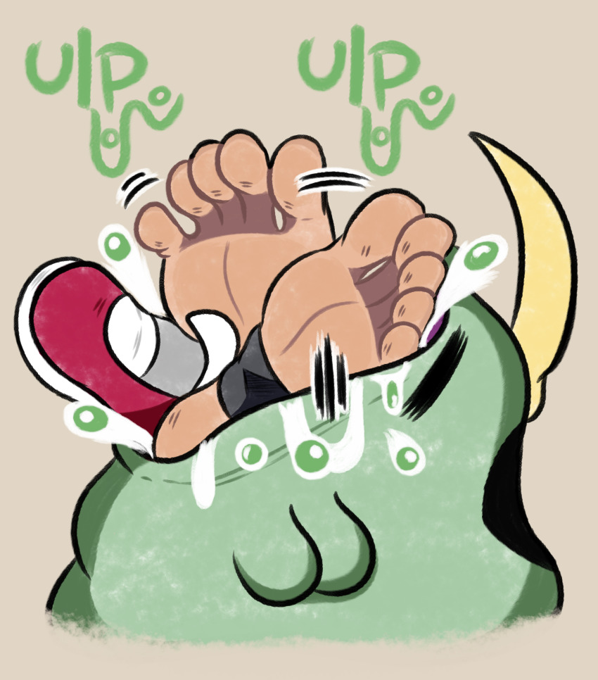 absurdres barefoot feet game_freak gen_3_pokemon gulpin highres mintytoid nemona_(pokemon) nintendo pokemon pokemon_sv soles stirrup_footwear toes vore