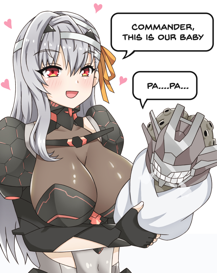 1boy 1girl absurdres baby blanket blush chatterbox_(nikke) goddess_of_victory:_nikke greenteaneko highres modernia_(nikke) mother_and_son rapture_(nikke)