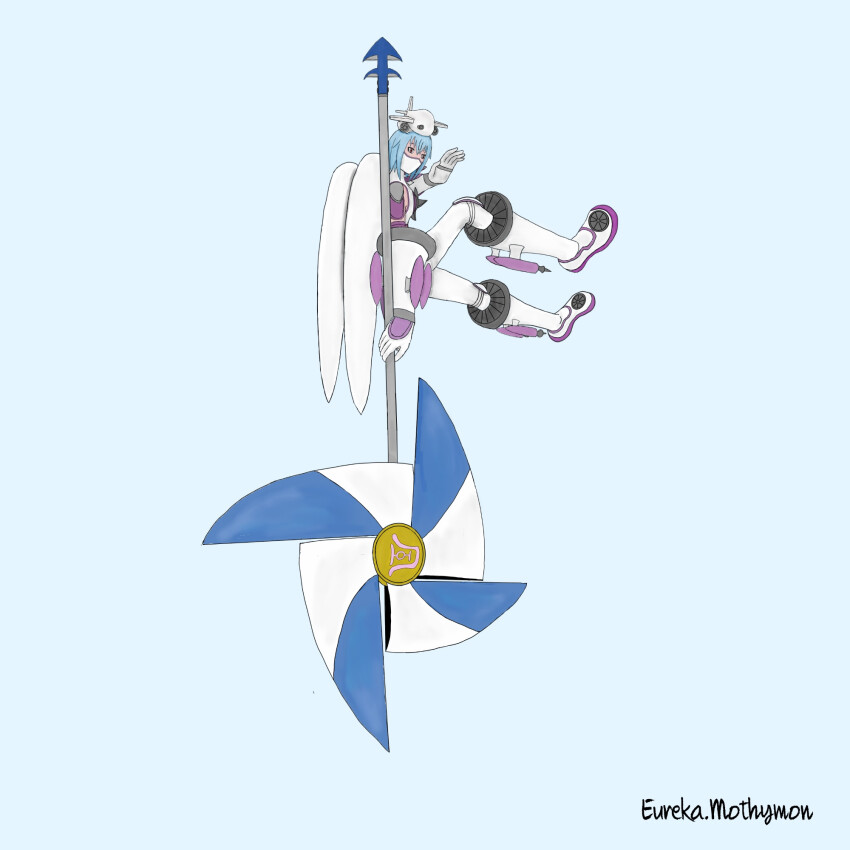 aircraft airplane digimon digimon_(creature) digimon_frontier highres jetsilphymon mask short_hair
