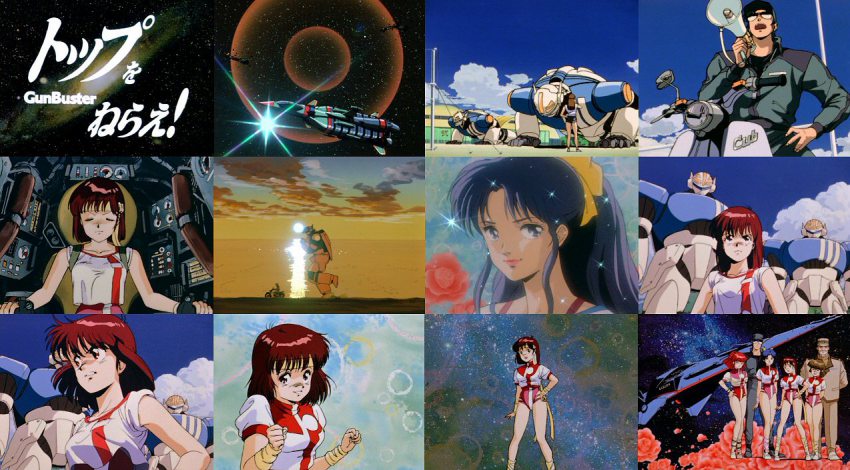 1980s_(style) 2boys 4girls amano_kazumi anime_screenshot higuchi_kimiko jung_freud koichiro_ohta leotard mecha mikimoto_haruhiko multiple_boys multiple_girls oldschool oota_kouichirou retro_artstyle robot takaya_noriko tashiro_tatsumi top_wo_nerae! top_wo_nerae!_(series)