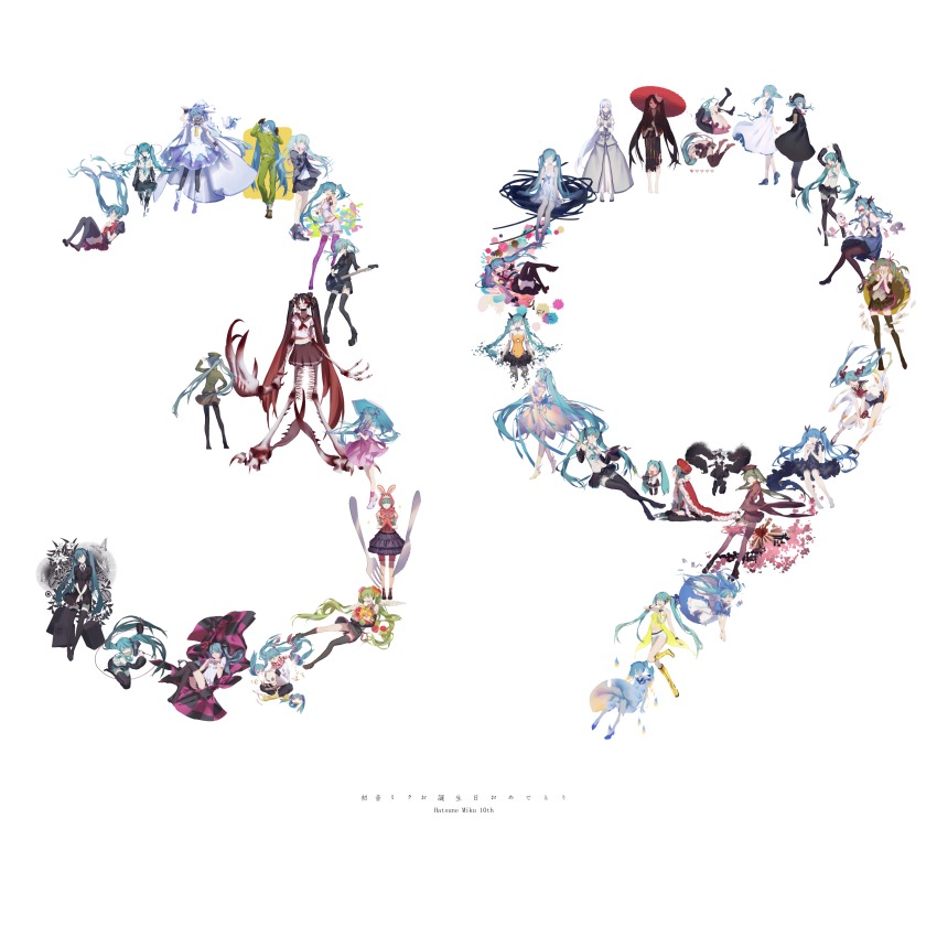 1/6_-out_of_the_gravity-_(vocaloid) 1925_(vocaloid) 39 6+girls :d ;d ^_^ absurdres adjusting_clothes adjusting_headwear ai_kotoba_ii_(vocaloid) alice_in_musicland_(vocaloid) amplifier animal_hood anniversary aqua_eyes aqua_hair aqua_nails aqua_necktie arifureta_sekai_seifuku_(vocaloid) arm_up armpits arms_up asymmetrical_legwear babydoll bandaid bare_legs bare_shoulders barefoot bass_guitar beret black_dress black_eyes black_footwear black_gloves black_hair black_kimono black_necktie black_sclera black_shirt black_shorts black_skirt black_socks blouse blue_dress blue_eyes blue_footwear blue_hair blue_scarf blue_skirt blush_stickers bone boots bouquet breast_pocket brown_gloves brown_hair brown_skirt bruise bug butterfly calne_ca_(deino) camisole card cardigan character_doll character_name chibi claws cloak clock_lock_works_(vocaloid) closed_eyes closed_mouth collarbone collared_shirt colored_sclera copyright_name covering_own_mouth crossed_legs crown crying cup d: detached_sleeves dress drop eazy_dance_(vocaloid) electric_guitar expressionless facing_viewer fading feathered_wings flats floating_hair floral_background flower fork fox_mask frills from_behind from_side full_body fur_trim geta gloves glow_(vocaloid) gohei gradient_hair green_eyes green_hair grey_dress grey_legwear grey_scarf grey_shirt guitar hair_between_eyes hair_ornament hajimete_no_koi_ga_owaru_toki_(vocaloid) half-closed_eyes half_gloves hammer hand_on_headwear hand_on_own_hip hand_up hands_up happy_birthday hat hat_ornament hatsune_miku hatsune_miku_(heartbeat) hatsune_miku_(orbit) hatsune_miku_(saihate) hatsune_miku_(shiny) hatsune_miku_(supreme) hatsune_miku_(yellow) hatsune_miku_no_shoushitsu_(vocaloid) head_tilt headphones headset heart hello_planet_(vocaloid) high_heel_boots high_heels highres holding holding_bouquet holding_cup holding_flower holding_hammer holding_instrument holding_mask holding_phone holding_umbrella holding_unworn_clothes holding_unworn_hat holding_wand hood ievan_polkka_(vocaloid) index_finger_raised indian_style injury insect instrument interlocked_fingers isopod jacket japanese_clothes jitome junjou_skirt_(vocaloid) karakuri_pierrot_(vocaloid) kimono knee_boots knee_up kneehighs knees_together_feet_apart knees_up knife koi_wa_sensou_(vocaloid) last_night_good_night_(vocaloid) leg_up light_smile loafers lol_-lots_of_laugh-_(vocaloid) long_hair long_legs long_sleeves looking_at_another looking_at_viewer looking_back low_twintails lying mary_janes mask mask_on_head matryoshka_(vocaloid) mechabare megaphone melt_(vocaloid) miniskirt miracle_paint_(vocaloid) mismatched_legwear mousou_zei_(vocaloid) multicolored_hair multiple_girls music musunde_hiraite_rasetsu_to_mukuro_(vocaloid) nail_polish navel necktie nisoku_hokou_(vocaloid) odds_&amp;_ends_(vocaloid) oil-paper_umbrella on_back one_eye_closed oonusa open_clothes open_jacket open_mouth over-kneehighs own_hands_together paint_splatter panties pantyhose pantyshot paper parted_lips peaked_cap phone pinafore_dress pink_dress playing_card playing_instrument pleated_skirt pocket polka_dot polka_dot_legwear pom_pom_(clothes) profile puffy_short_sleeves puffy_sleeves purple_dress purple_eyes purple_hair purple_legwear purple_skirt rabbit red_eyes red_flower red_gloves red_scarf redial_(vocaloid) ren&#039;ai_saiban_(vocaloid) rolling_girl_(vocaloid) saihate_(vocaloid) saikin_osen_-_bacterial_contamination_-_(vocaloid) sailor_collar sailor_dress sandals scarf school_uniform scrape sekiranun_graffiti_(vocaloid) senbon-zakura_(vocaloid) serafuku shide shinkai_shoujo_(vocaloid) shiro_no_musume_(vocaloid) shirt shoes short_hair_with_long_locks short_shorts short_sleeves shorts shoulder_tattoo sidelocks silver_hair simple_background single_kneehigh single_sock single_thighhigh sitting skeleton skirt skull sleeveless sleeveless_dress sleeveless_shirt sleeves_past_wrists sleeves_rolled_up slit_pupils smile sneakers snowflake_hat_ornament socks solid_circle_eyes songover sparkle spencer_sais spica_(vocaloid) spread_legs spring_onion standing standing_on_one_leg streaked_hair striped_clothes striped_legwear striped_scarf striped_thighhighs suki!_yuki!_maji_magic_(vocaloid) sunburst sundress suspenders sweater swept_bangs tattoo teacup tears teeth tell_your_world_(vocaloid) the_beast_(vocaloid) thigh_boots thighhighs thighs top_hat torn_clothes torn_legwear track_suit tsurime twintails two-tone_hair umbrella underwear unworn_hat unworn_headwear vertical-striped_clothes vertical-striped_thighhighs very_long_hair vocaloid wand wariza watch water_drop waveform white_background white_dress white_footwear white_panties white_scarf white_shirt white_shorts white_skirt white_wings wide_sleeves wings witch_hat world_is_mine_(vocaloid) wrist_cuffs wristwatch writing yellow_(vocaloid) yellow_boots yellow_dress yellow_legwear yukata yuki_miku yukine_(vocaloid) zettai_ryouiki