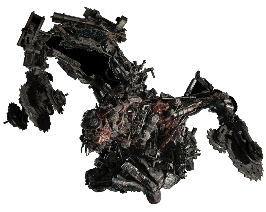 1boy 3d capcom highres karl_heisenberg looking_at_viewer metal official_art resident_evil resident_evil_village saw simple_background weapon wheel white_background