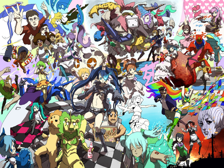 00s 10s 6+girls absolutely_everyone akiyama_mio annotated beatmania_iidx bemani black_rock_shooter black_rock_shooter_(character) character_request cheetahmen cirno crazy_frog_brothers crossover daromeon double_lariat_(vocaloid) eva_01 everyone fusion gag_manga_biyori gake_no_ue_no_ponyo get_down_(meme) hammer hatsune_miku hatsune_miku_no_shoushitsu_(vocaloid) hirasawa_yui horse ibuki_suika idolmaster idolmaster_(classic) inaba_tewi k-on! kagamine_rin kagamine_rin_(roshin_yuukai) kamui_gakupo kumakichi_(character) lucky_star macross macross_frontier making-of_available mcdonald&#039;s megurine_luka meltdown meme michael_jackson multiple_girls neon_genesis_evangelion niconico otonashi_kotori patricia_martin ranka_lee real_life remember_the_time remilia_scarlet ronald_mcdonald roshin_yuukai_(vocaloid) seikan_hikou smooooch songover sunred takatsuki_yayoi tennis_no_ouji-sama tentai_senshi_sunred touhou vocaloid world_is_mine_(vocaloid) yagokoro_eirin yoshi_ikuzo