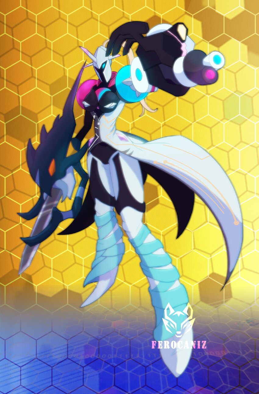 absurdres chaosmon corruption digimon digimon_(creature) fusion grankuwagamon highres mastemon oridigi original solo
