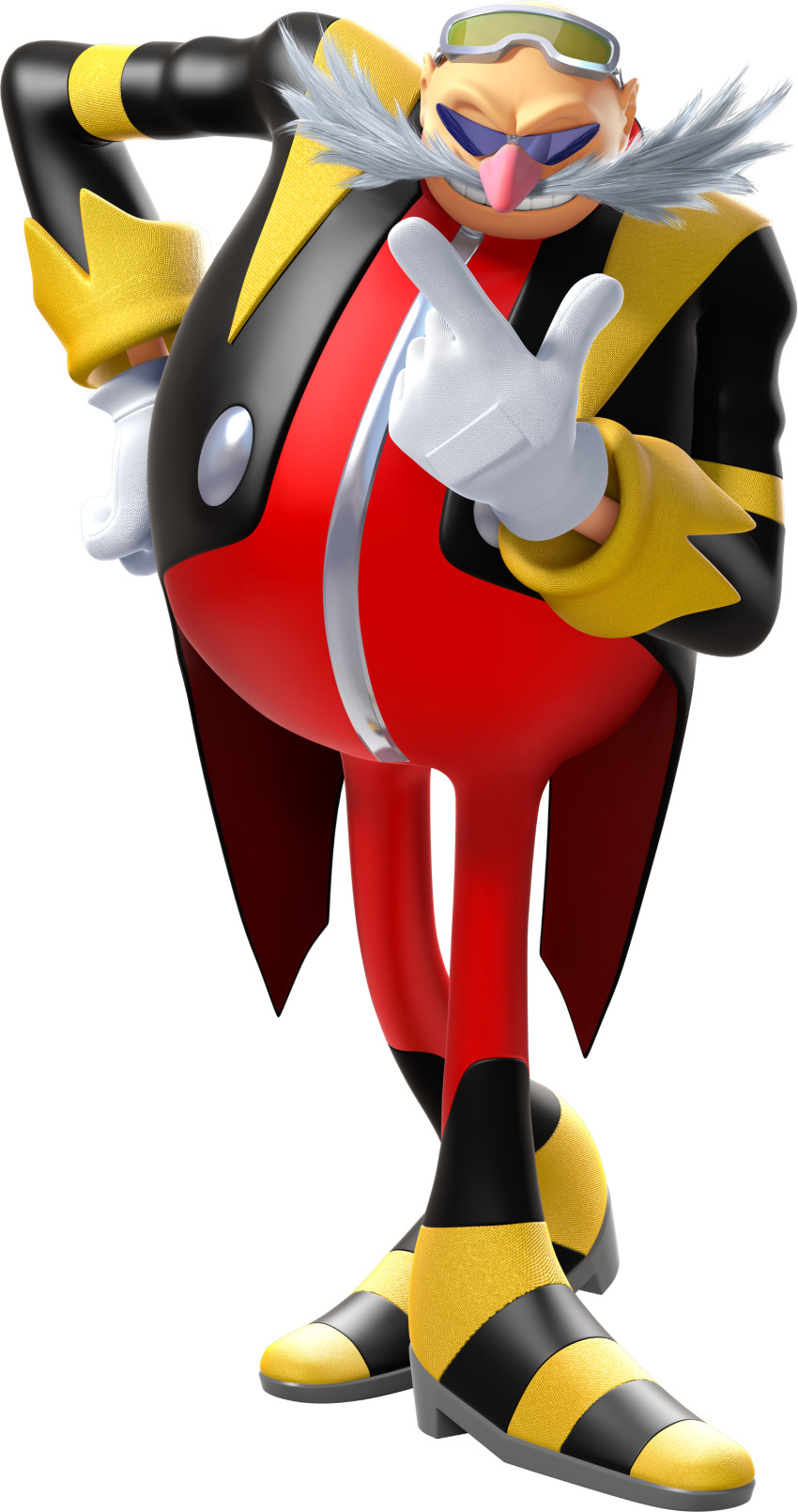 1boy 3d absurdres bald big_nose black_coat blue-tinted_eyewear bodysuit boots buttons coat eggman_nega eyewear_on_head facial_hair facing_viewer fat fat_man full_body glasses gloves goggles green-tinted_eyewear grey-framed_eyewear grin hand_on_own_hip hand_up happy heel_up highres index_finger_raised leaning_forward long_sleeves male_focus mario_&amp;_sonic_(series) mario_&amp;_sonic_at_the_rio_2016_olympic_games mustache official_art old old_man opaque_glasses open_clothes open_coat pince-nez red_bodysuit rimless_eyewear simple_background smile solo sonic_(series) standing teeth third-party_source tinted_eyewear transparent_background triangular_eyewear white_gloves yellow_boots