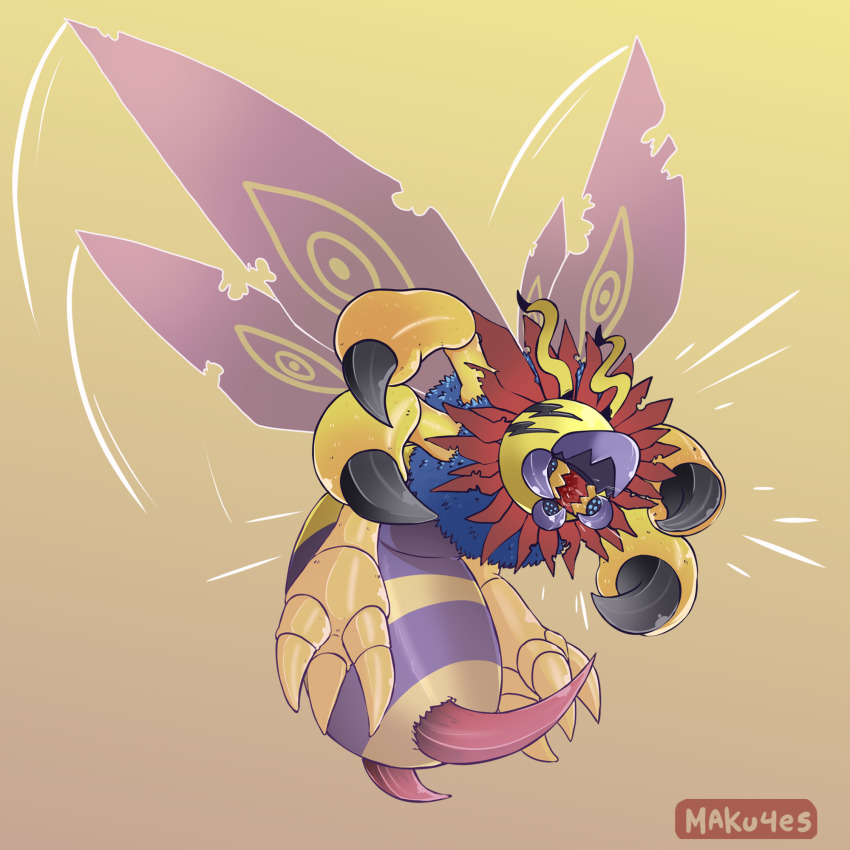 beak bug digimon digimon_(creature) flymon highres solo wings
