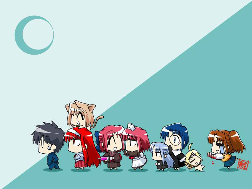 00s 1boy 6+girls apron arcueid_brunestud blonde_hair blood blue_hair brown_hair chibi ciel_(tsukihime) collar glasses hairband hisui_(tsukihime) japanese_clothes kimono kohaku_(tsukihime) len_(tsukihime) long_hair maid maid_apron multiple_girls nanako nanako_(tsukihime) pointy_ears red_eyes red_hair ribbon rope school_uniform short_hair siblings silver_hair sisters syringe tohno_akiha tohno_shiki tsukihime twins twintails type-moon yumizuka_satsuki