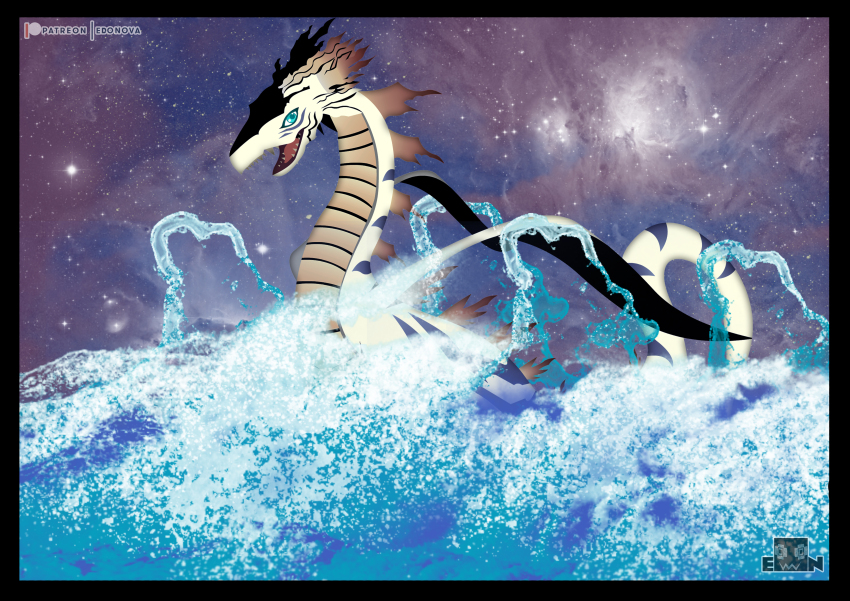 absurdres blue_eyes digimon dinosaur highres plesiomon plesiosaur solo water