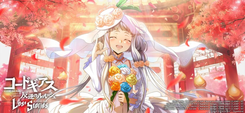 bouquet code_geass code_geass:_lost_stories dress flower highres tianzi wedding_dress