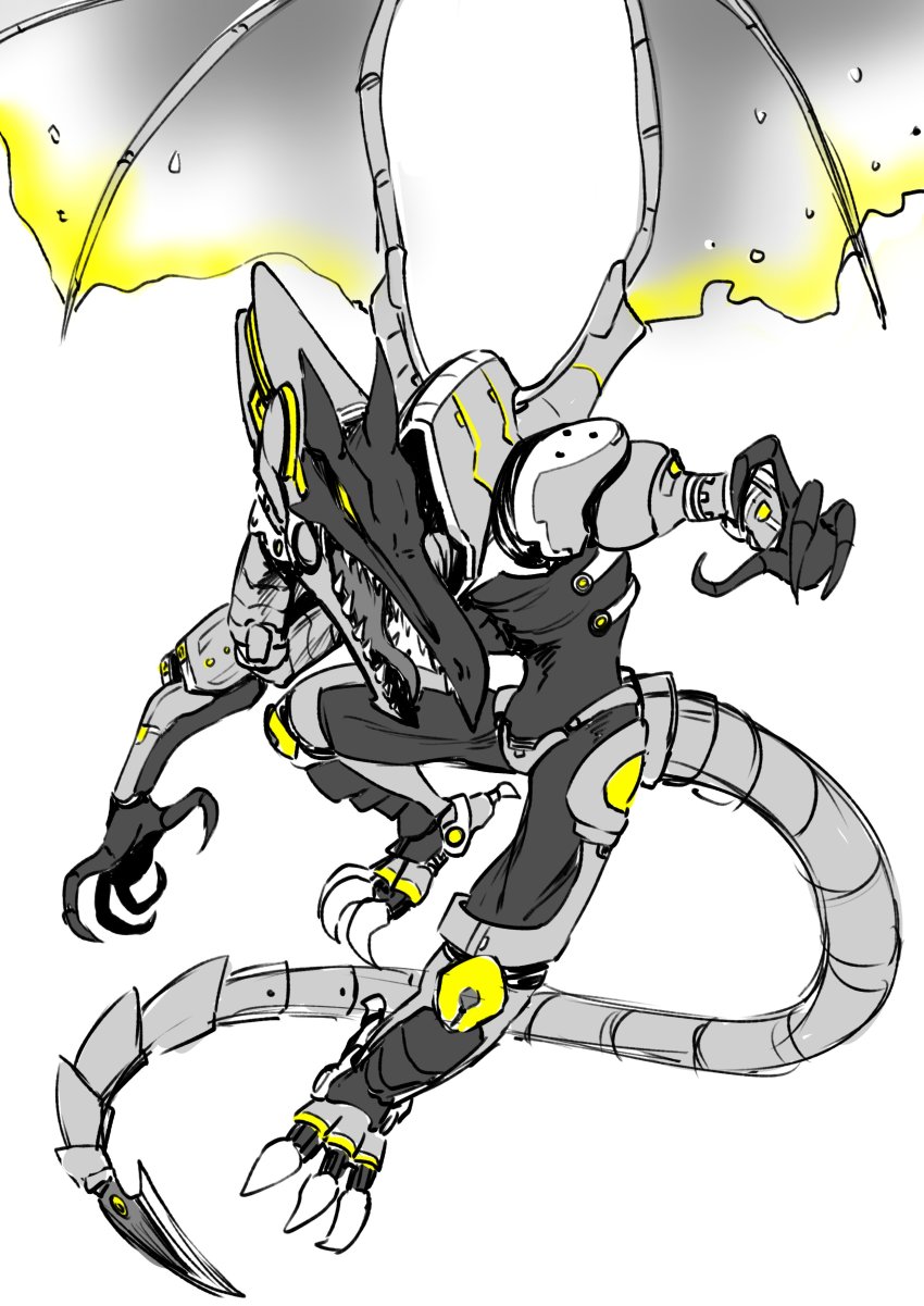 1boy absurdres capt_anaugi claws dragon glowing highres meta_ridley metroid metroid_prime_1 nintendo no_humans ridley wings
