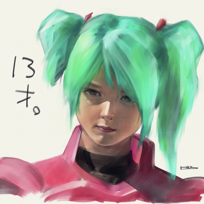 1girl aqua_hair blue_eyes blue_hair char&#039;s_counterattack closed_mouth commentary_request gundam highres ikeda_kazuhiro lips long_hair mecha_pilot_suit quess_paraya simple_background solo twintails uneven_twintails white_background