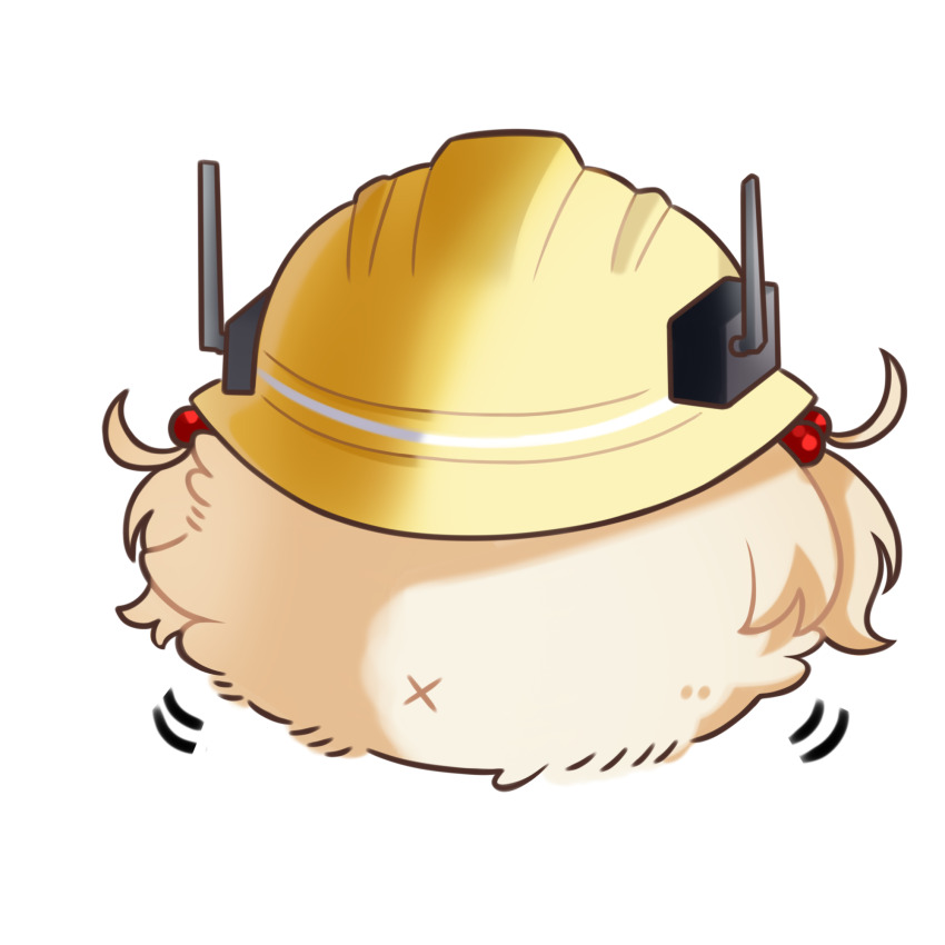 1girl blonde_hair commission commissioner_upload from_behind full_body furball goddess_of_victory:_nikke hard_hat helmet highres liter_(nikke) motion_lines non-web_source solo transparent_background yuutama2804