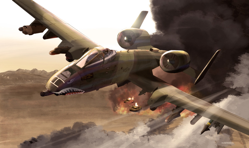 1other a-10_thunderbolt_ii aerial_bomb agm-65_maverick air-to-surface_missile aircraft airplane artist_name attack_aircraft autocannon burning cannon canopy_(aircraft) close_air_support destruction flying gatling_gun gau-8_avenger guided_bomb gun gunship helmet hill i.t.o_daynamics laser-guided_bomb looking_to_the_side military military_vehicle missile motor_vehicle multiple-barrel_gun nose_art paveway pilot pilot_helmet pilot_suit precision-guided_munition real_life realistic rocket_launcher rocket_pod rotary_cannon shark_nose_art smoke tank vehicle_focus weapon