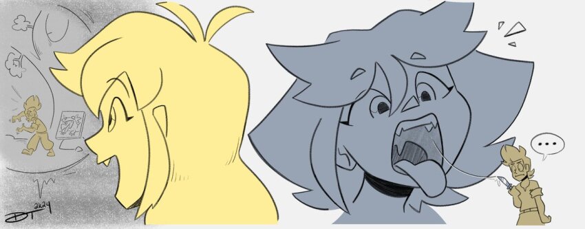 artist_request crisis felarya knife ranger_(felarya) saliva saliva_trail teeth tilda_(felarya) tongue tongue_out tree