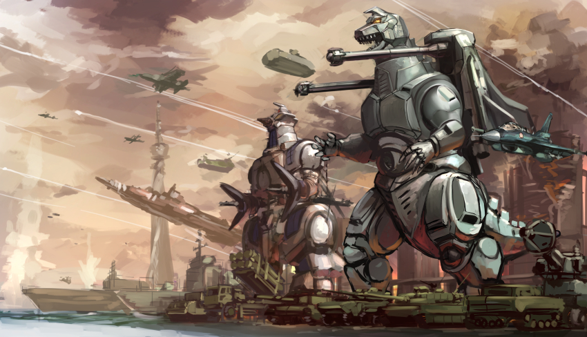 aircraft airplane atragon browning_m2 building ch-47_chinook cloud dai_toro day destruction directed-energy_weapon drill drone energy_cannon energy_weapon f-15 fighter_jet flying flying_submarine garuda_(godzilla) giant_robot godzilla_(series) godzilla_vs._biollante godzilla_vs._gigan godzilla_vs._mechagodzilla_ii godzilla_vs._spacegodzilla gotengo gun heavy_machine_gun helicopter highres japan_self-defense_force jetpack kaiju machine_gun maser_cannon mecha mechagodzilla military military_vehicle missile missile_launcher missile_pod moguera motor_vehicle plasma_grenade_(godzilla) precision-guided_munition real_world_location robot ship shoulder_cannon skyscraper spiral_grenade_missile stomach_cannon submarine super-x2 super_mechagodzilla tank the_war_of_the_gargantuas toho tokyo_skytree tower transporter_erector_launcher truck type_66_maser_beam_tank type_88_surface-to-ship_missile unfinished unmanned_aerial_vehicle unmanned_combat_aerial_vehicle unmanned_underwater_vehicle watercraft weapon