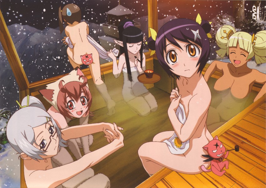 00s 1boy 5girls :d ^_^ absurdres animal_ears antenna_hair ass azami azami_(himawari) back bare_back bare_shoulders barefoot bath black_hair blonde_hair blue_eyes blush bowl breasts brown_hair cat_ears censored chopsticks closed_eyes collarbone cover covering_privates dark_skin double_bun dvd_cover expressionless feet fingernails floating floor food glasses hair_between_eyes hair_bun hair_ornament happy hat highres himawari himawari! hime_cut himeji hinata_himawari hip_focus holding hyuuga_himawari indoors kneeling kneepits knees large_breasts leaning_back leaning_forward legs looking_at_viewer looking_back momota mountain multiple_girls naked_towel night night_sky no_nipples non-web_source nude nude_cover official_art on_floor onsen open_mouth orange_eyes outdoors outstretched_arms own_hands_clasped own_hands_together partially_submerged pink_eyes pink_hair pointy_ears ponytail purple_hair scan semi-rimless_eyewear shadow shikimi shikimi_(himawari) short_hair shuriken side_ponytail sidelocks silver_hair sitting sky smile snow snowing soaking_feet soles spread_arms stretching surprised sweatdrop thighs towel trap tray tsukiyo-hime twintails v_arms water weapon wet wooden_floor yusura yusura_(himawari)