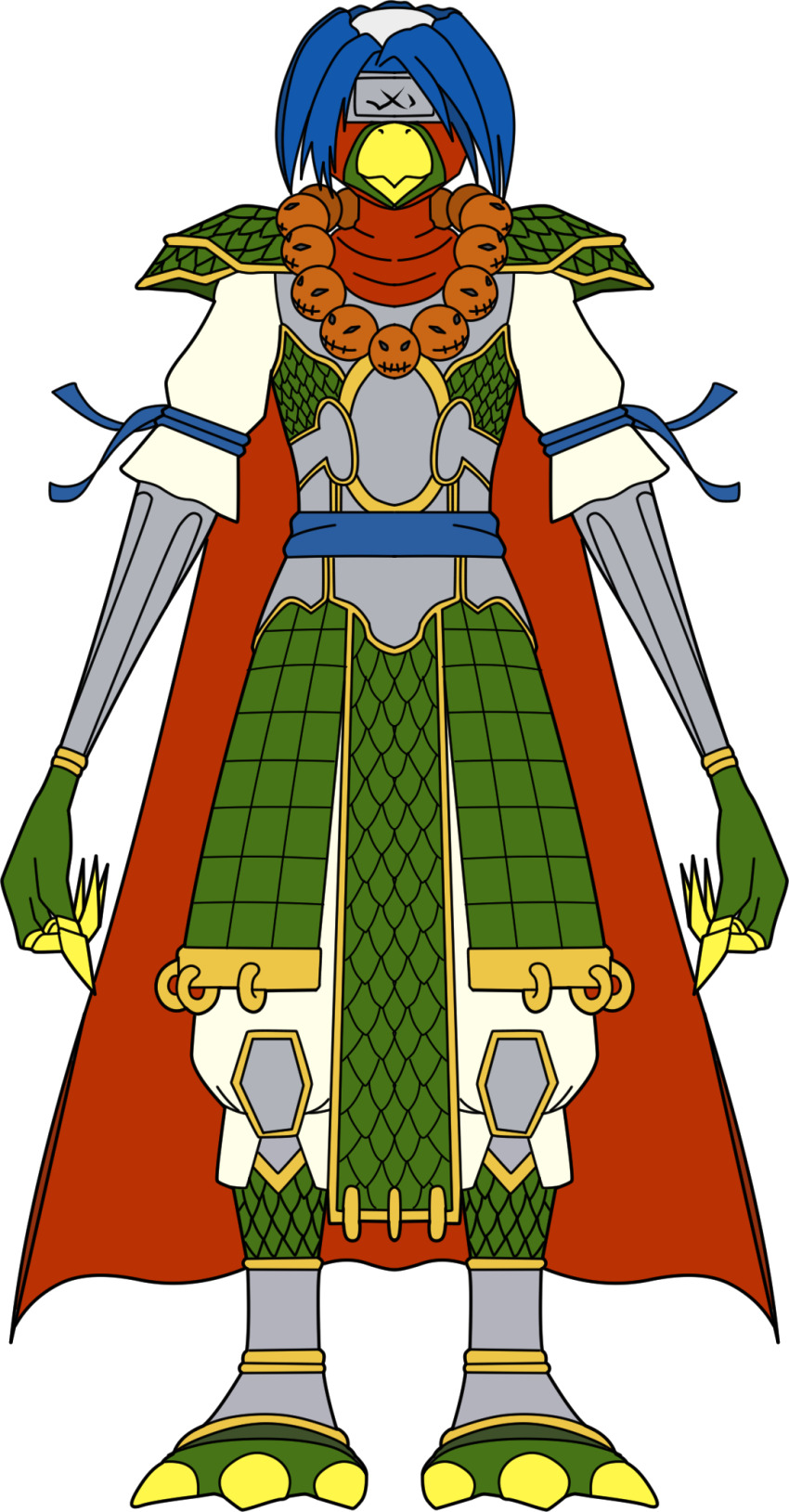 armor beak cape digimon digimon_(creature) highres looking_at_viewer shawujinmon solo transparent_background