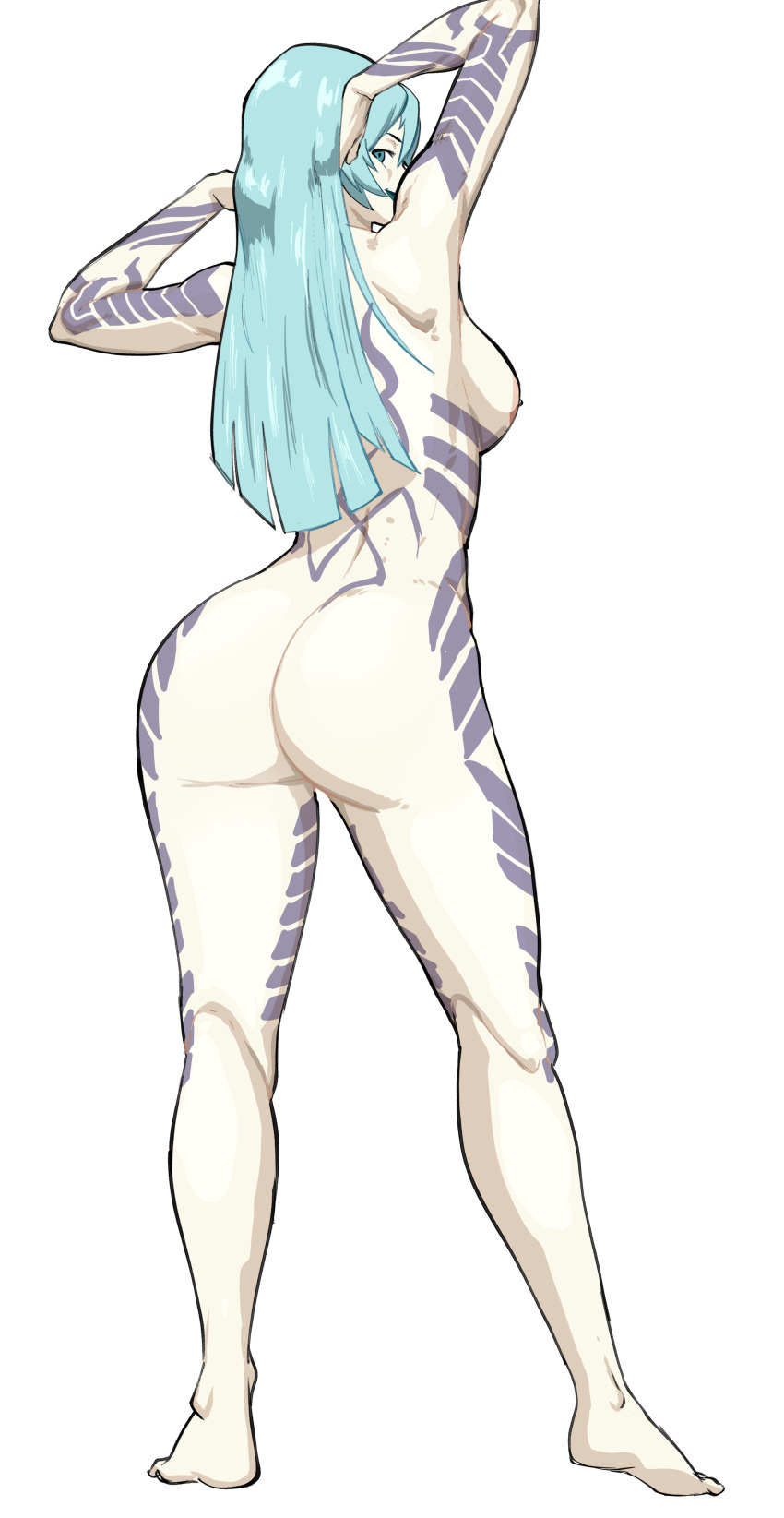 absurdres ass ass_focus atlus barefoot breasts devil_summoner:_soul_hackers devil_summoner_(series) feet highres looking_at_viewer looking_back nemissa nipples non-web_source nude octavius_dp sideboob tattoo