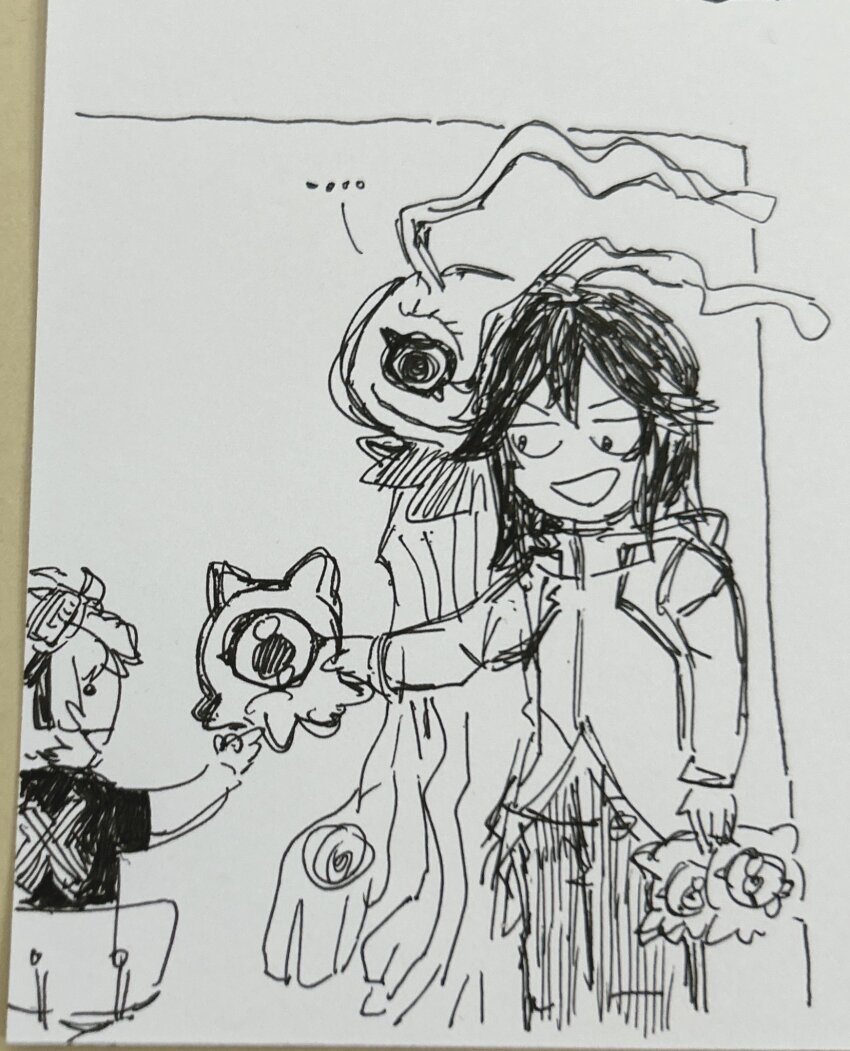 black_eyes black_hair coat digimon digimon_story:_cyber_sleuth digimon_story:_cyber_sleuth_hacker&#039;s_memory keramon kuramon medium_hair sanada_arata