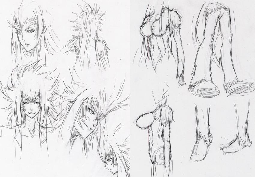 bleach bleach:_zanpakutou_ibun_hen monochrome sketch zabimaru