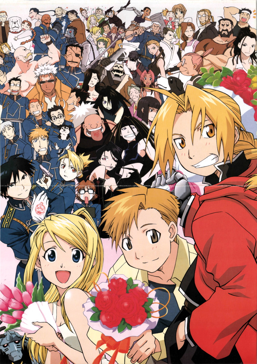 00s 6+boys 6+girls absolutely_everyone absurdres alex_louis_armstrong alexander_(fma) alphonse_elric annotated barry_the_chopper basque_gran black_hayate blunt_bangs catherine_armstrong catherine_elle_armstrong crease dante_(fma) den_(fma) denny_brosh dolcetto_(fma) dual_persona colored_bangs edward_elric elicia_hughes envy_(fma) everyone fletcher_tringham frank_archer fullmetal_alchemist gluttony_(fma) gracia_hughes greed_(fma) heymans_breda highres homunculus ishbal_elder ishval_elder izumi_curtis jean_havoc juliet_douglas kain_fuery king_bradley leo_(fma) lieutenant_yoki long_hair lust_(fma) lyra_(fma) maes_hughes maria_ross martel_(fma) mason_(fma) mrs._armstrong multiple_boys multiple_girls nina_tucker official_art paninya_(fma) philip_gargantos_armstrong pinako pinako_rockbell pride_(fma) psiren_(fma) rick_(fma) riza_hawkeye roa_(fma) rose_thomas rose_tomas roy_mustang russell_tringham scan scar_(fma) sheska_(fma) shou_tucker sig_curtis slicer_brothers sloth_(fma) solf_j._kimblee spoilers tim_marcoh trisha_elric van_hohenheim vato_falman winry_rockbell wrath_(fma) wrath_curtis