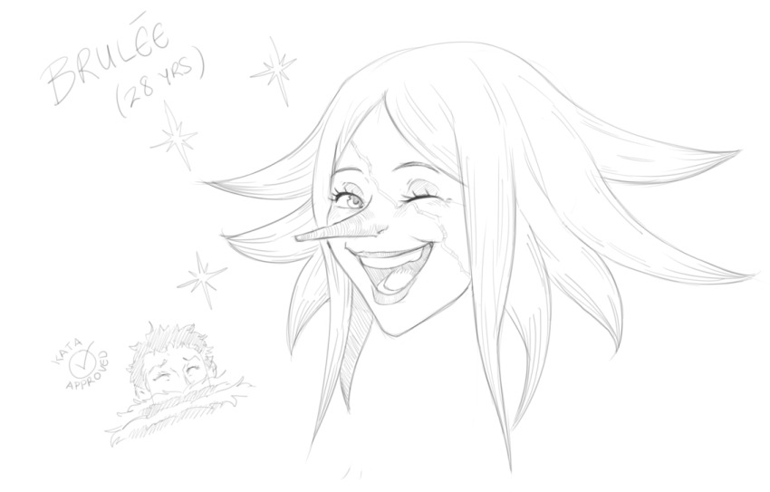 1boy 1girl charlotte_brulee charlotte_katakuri one_piece resident_drawfriend scar smile