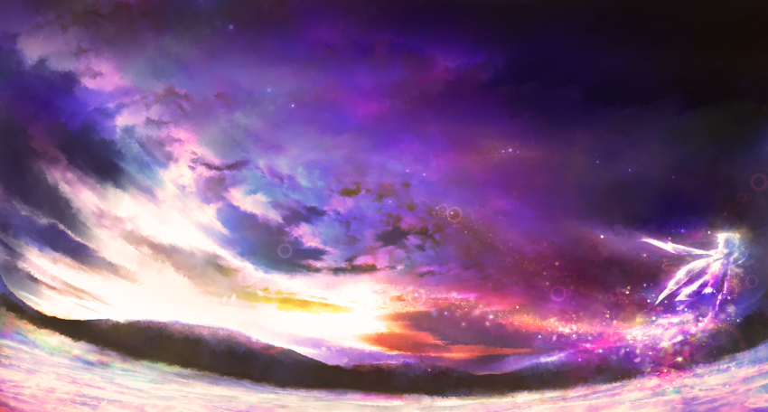 1girl bad_id bad_pixiv_id female_focus highres letty_whiterock scenery sky solo sunset touhou ukihashi ukihashi_kei