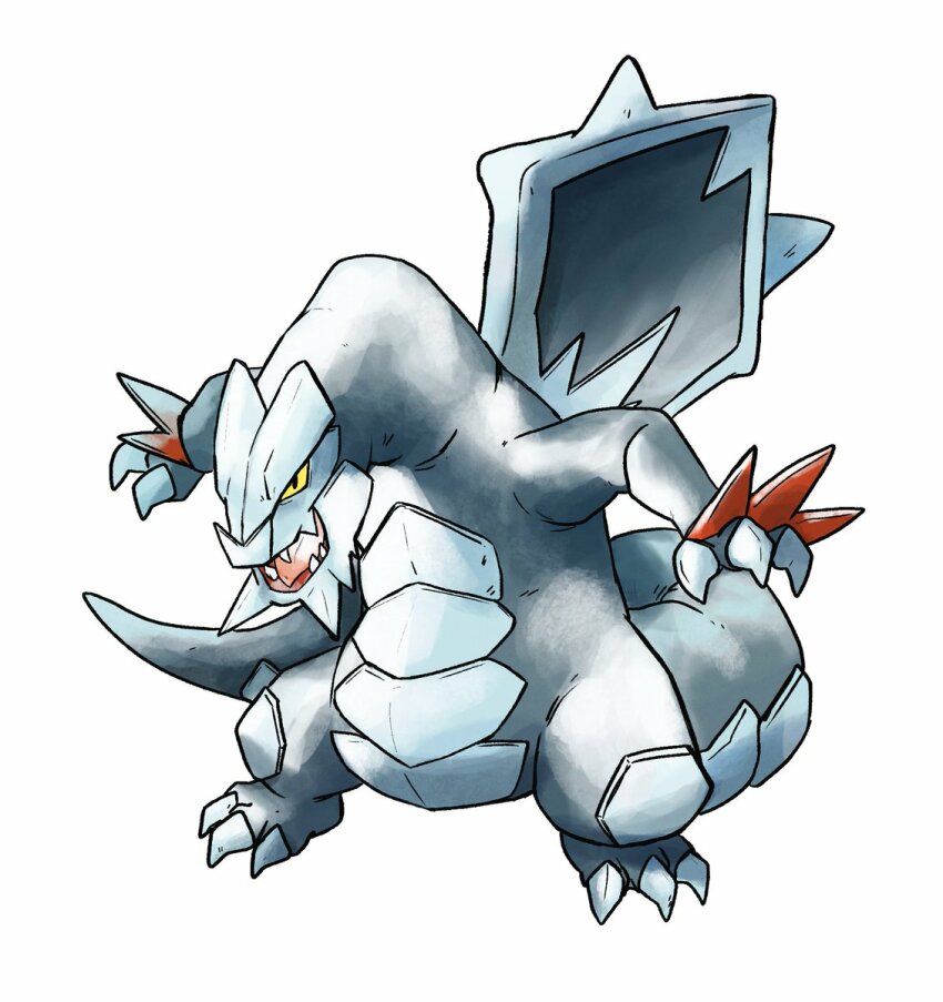 1other baxcalibur commentary english_commentary foxeaf highres nintendo parody pokemon pokemon_(creature) pokemon_sv retro_artstyle serious simple_background solo standing style_parody sugimori_ken_(style) tagme white_background