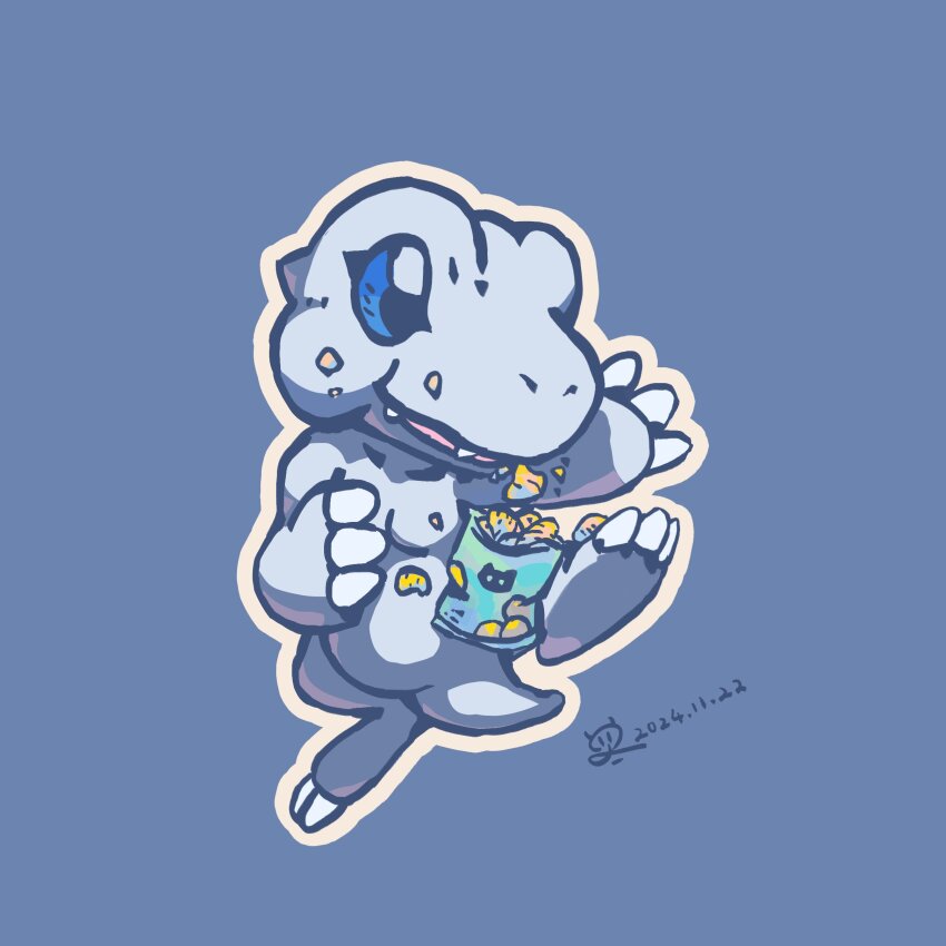absurdres botamon claws digimon digimon_(creature) eating highres solo tail yukiagumon