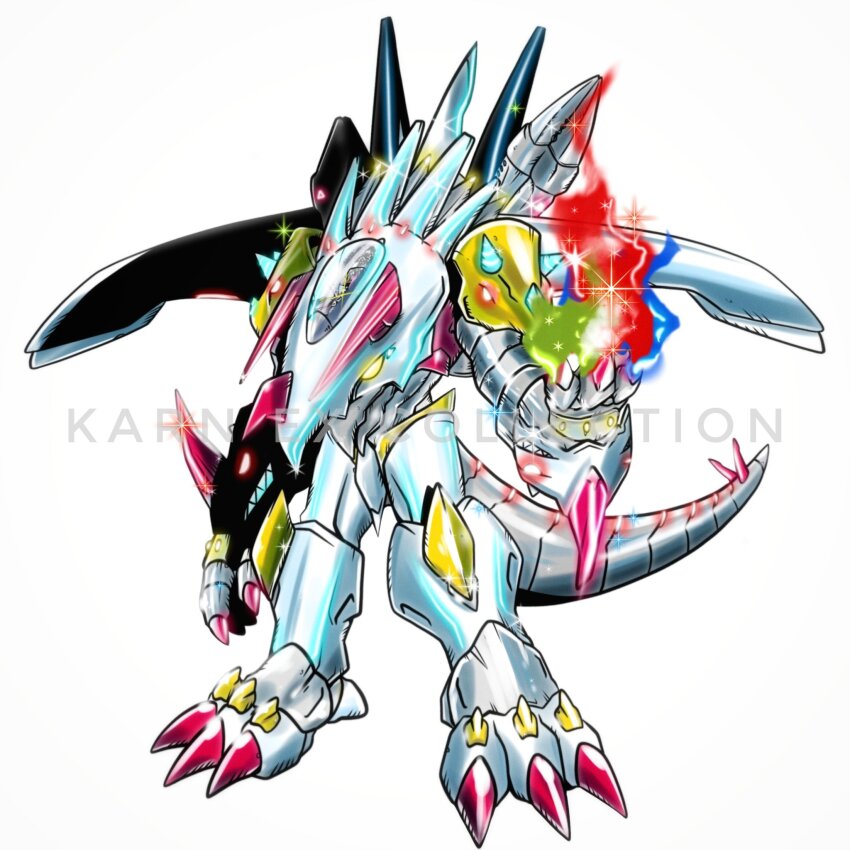 claws digimon digimon_(creature) fusion highres kausgammamon oridigi original siriusmon solo tail weirdomonmaster wezengammamon wings